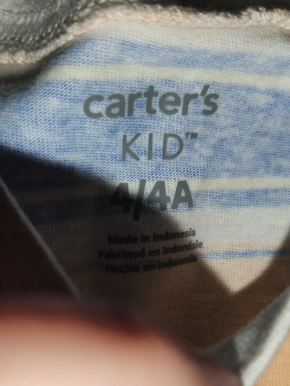 NWT Carter's Peach and Light Blue Striped Pocket Tee